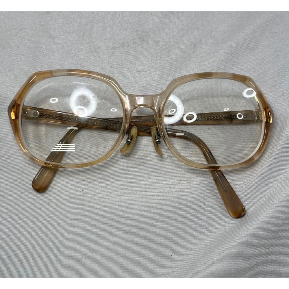Courreges Paris 9427 Vintage Oversized Eyeglasses Amber Honey 52-19 Designer